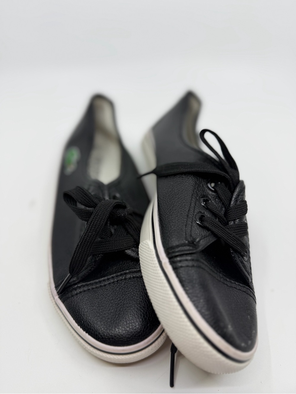 Lacoste Sport Women’s Black Leather Lace Up Sneakers Shoes EU 36
